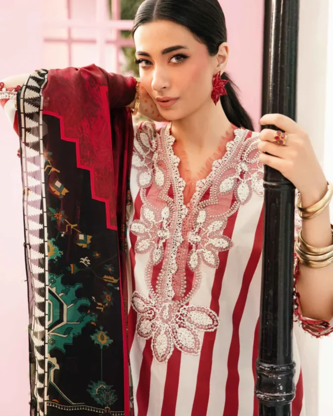 Maria B M-Print MPT-2609-B | Black & Red Stripe