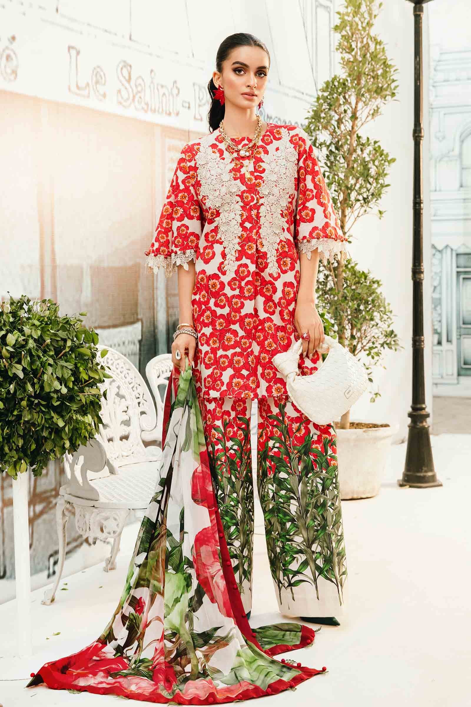 Maria.B MPrints Embroidered Lawn Unstitched 3Pc Suit MPT-2606-B - Image 2