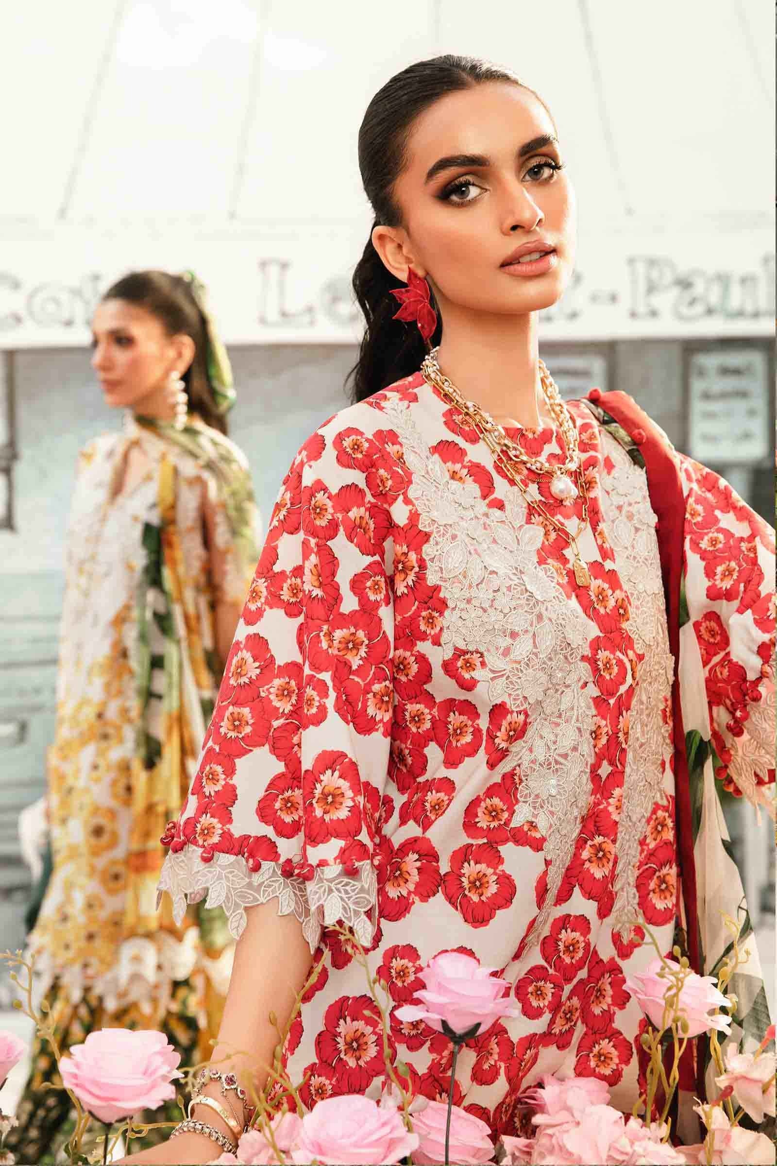 Maria.B MPrints Embroidered Lawn Unstitched 3Pc Suit MPT-2606-B - Image 5