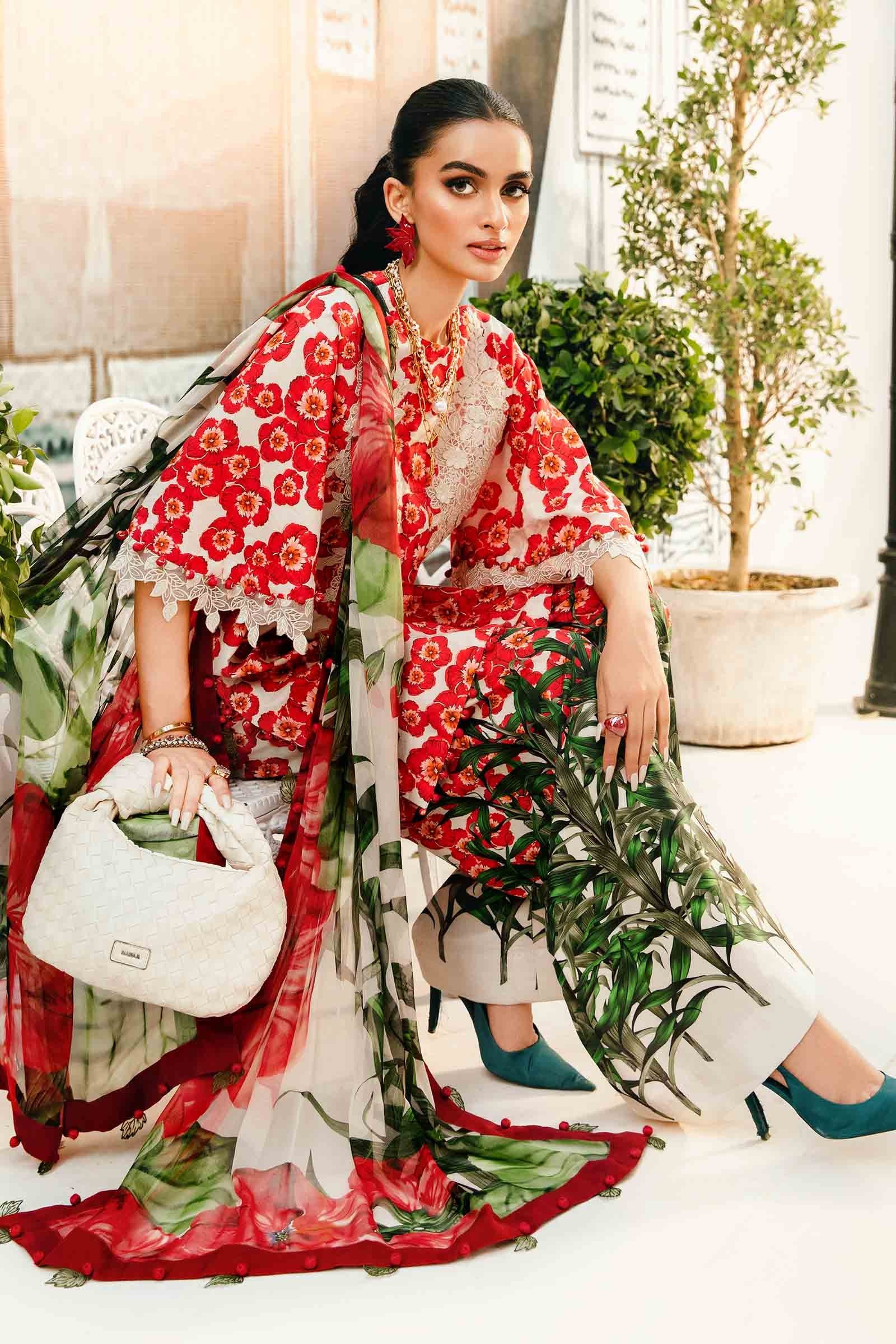 Maria.B MPrints Embroidered Lawn Unstitched 3Pc Suit MPT-2606-B - Image 6