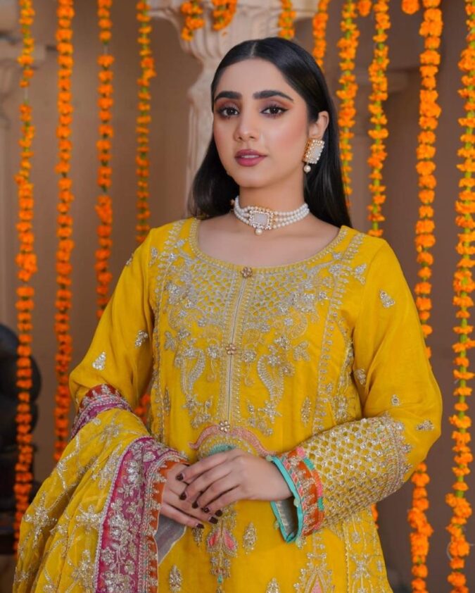 Sajjani Mustard Yellow Haldi Dress