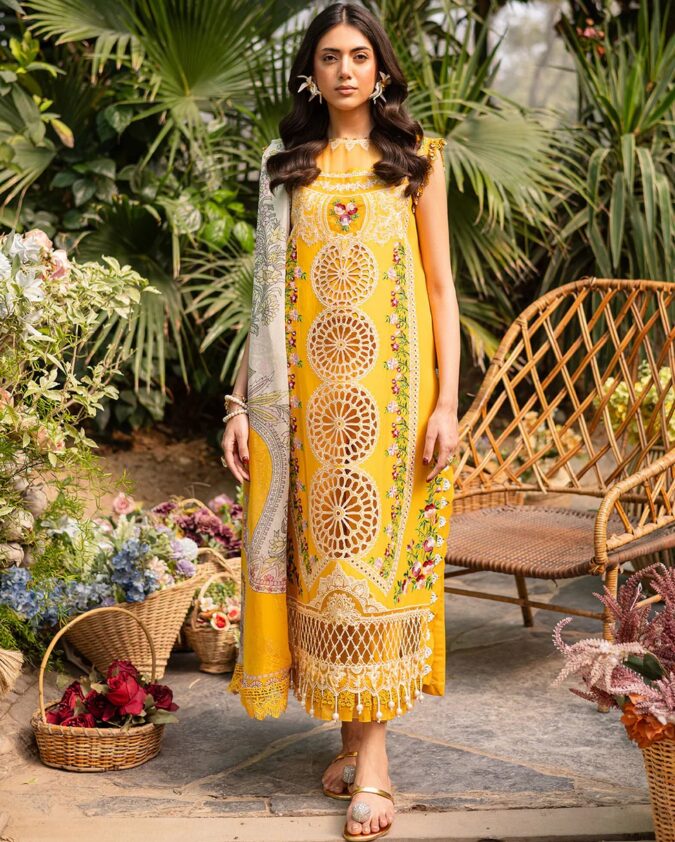 Parishay Shangrila Luxury Lawn Vol-II SHR-08 [Yellow]