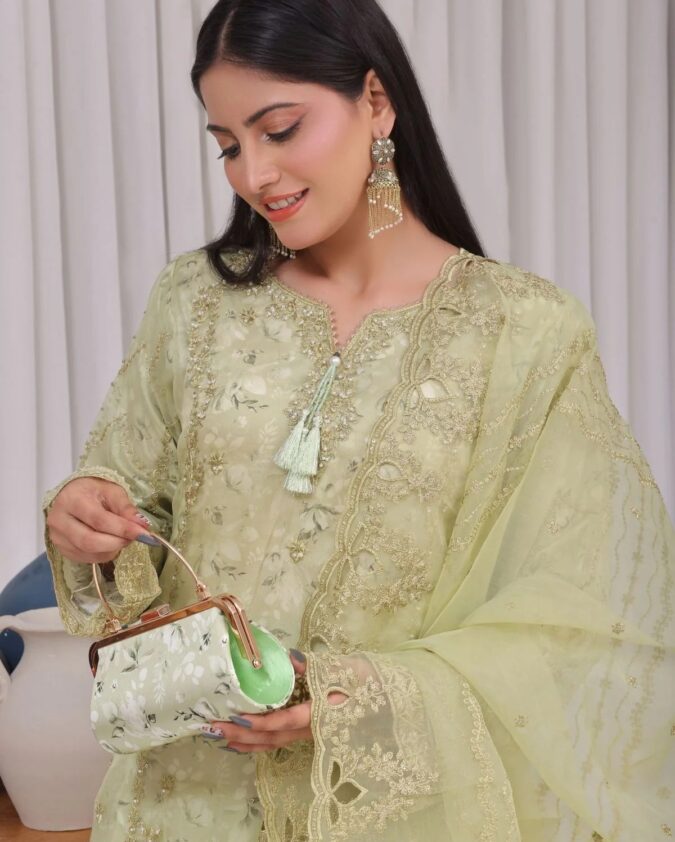 Haleema Organza by Fatima Bano Green